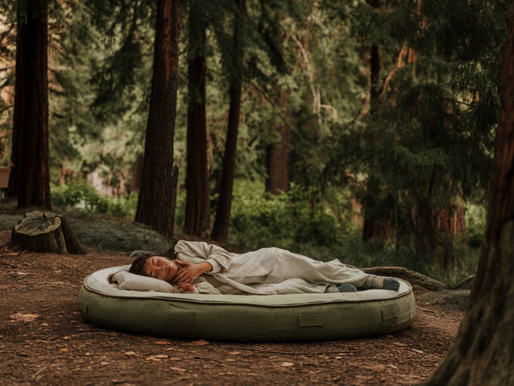 L'expérience unique de dormir sur un matelas rond